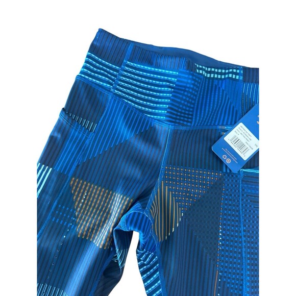 Brooks 221522 Method Women’s Small Leggings 3/4 Crop Tight NWT Blue Motion Print - Picture 5 of 14